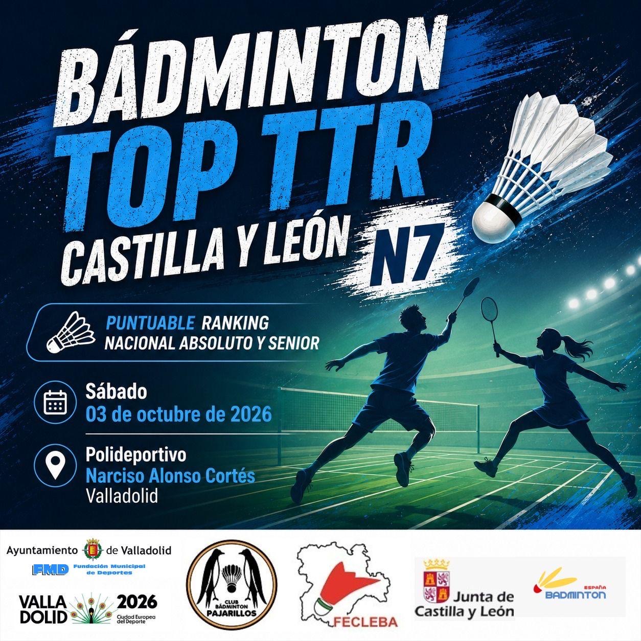 Cartel de Bádminton Top TTR Absoluto y Senior N7