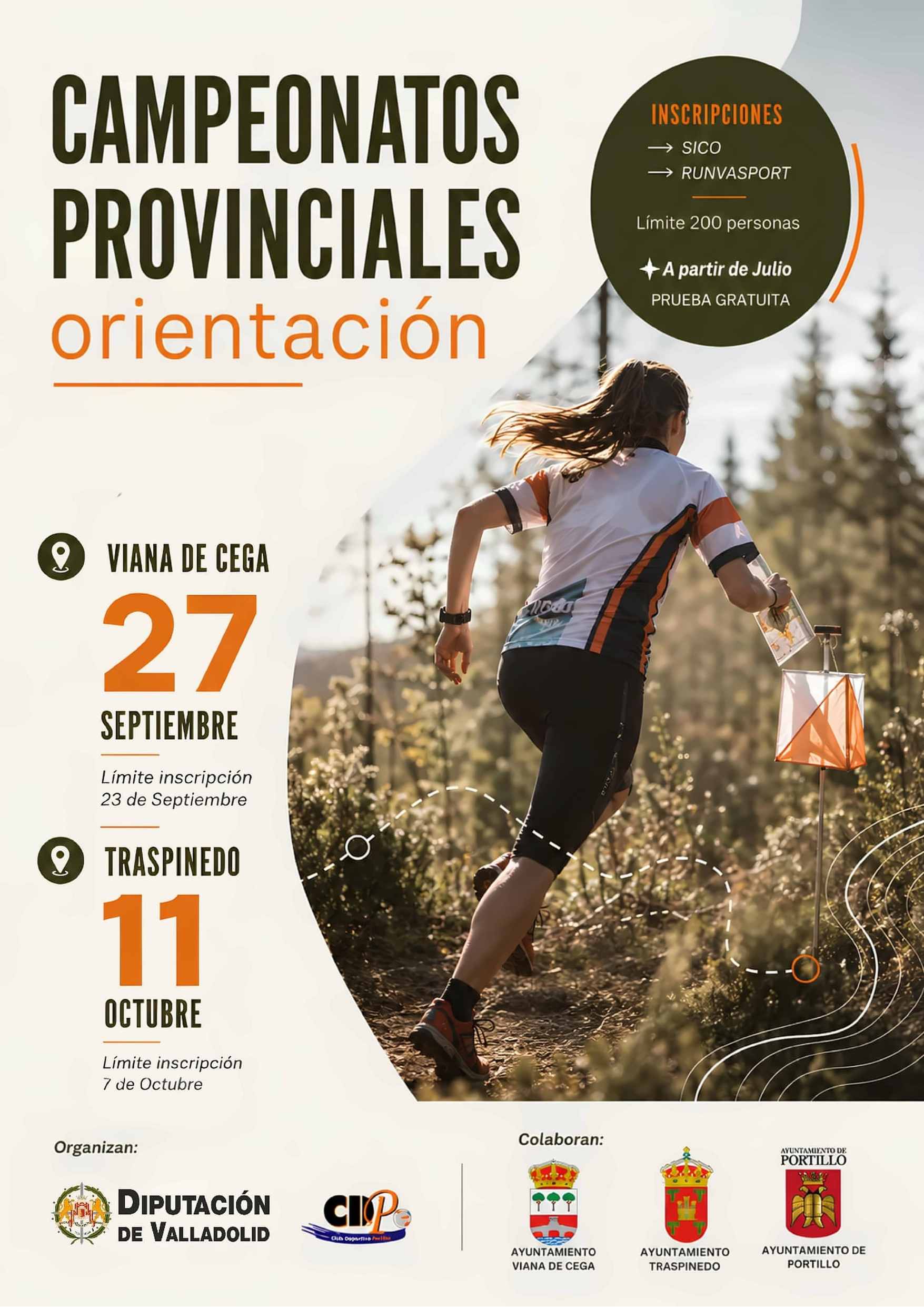 Cartel de Campeonato Provincial de Orientación 2026 – Viana de Cega