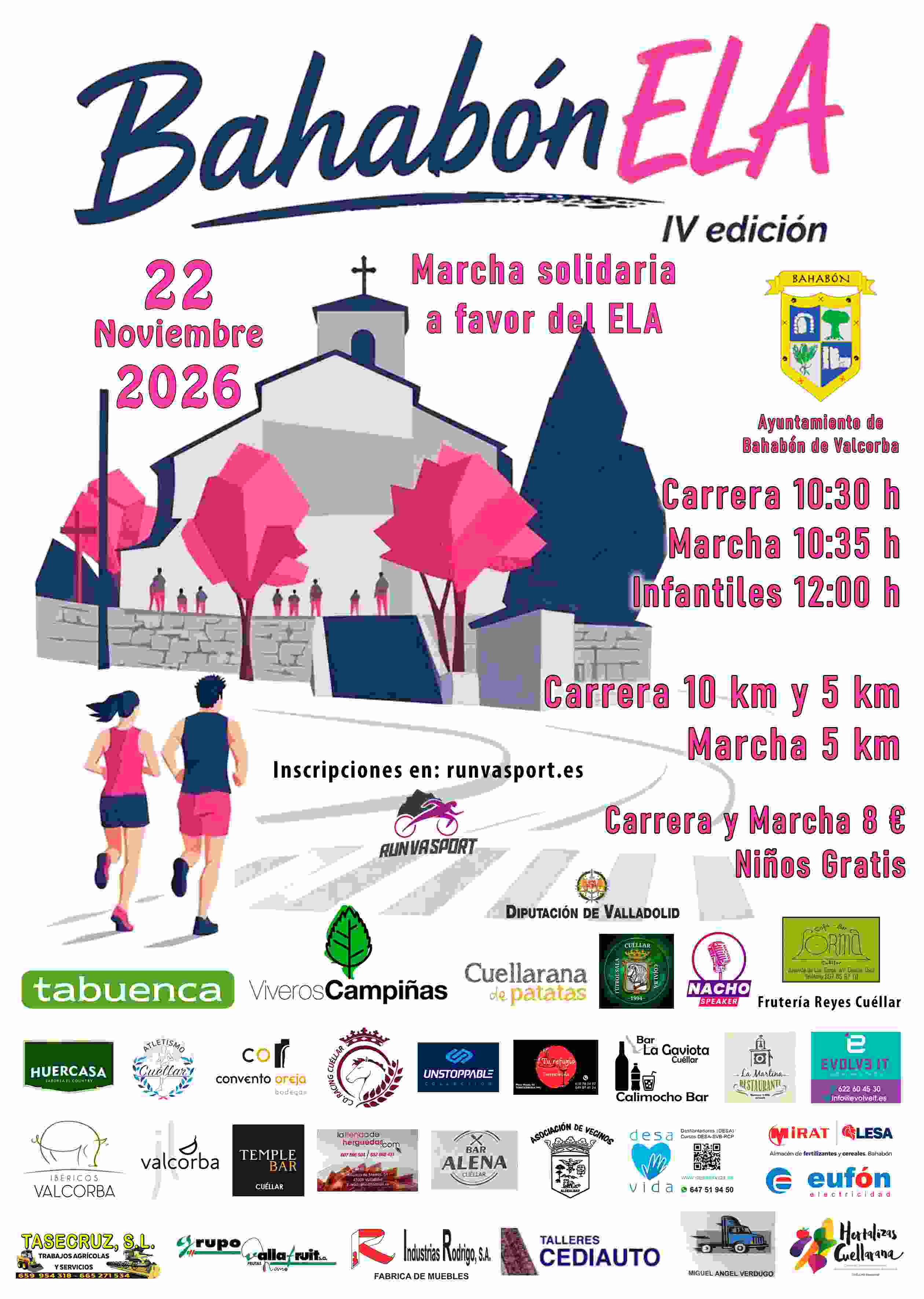 Cartel de IV Carrera Popular BahabónELA y Marcha Solidaria a favor de la ELA