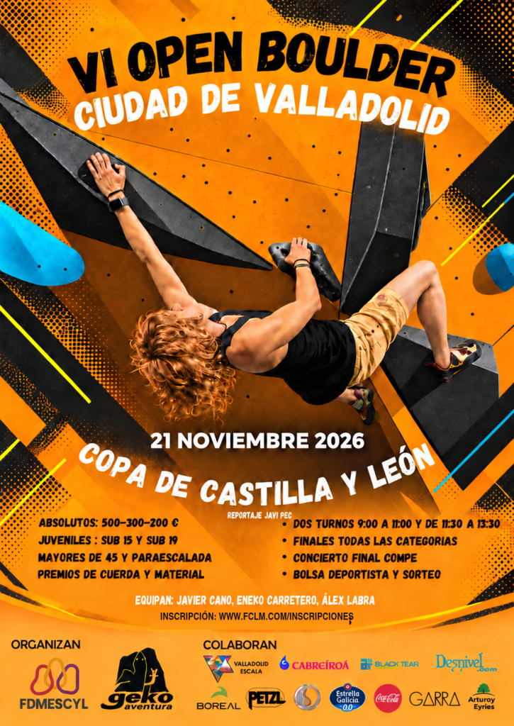 Cartel de Open Boulder Ciudad de Valladolid 2026