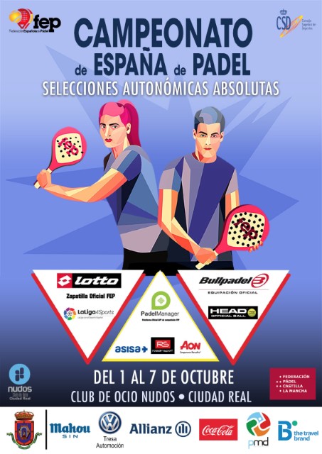 Cartel de XX Campeonato de España de Pádel por Selecciones Autonómicas Absolutas